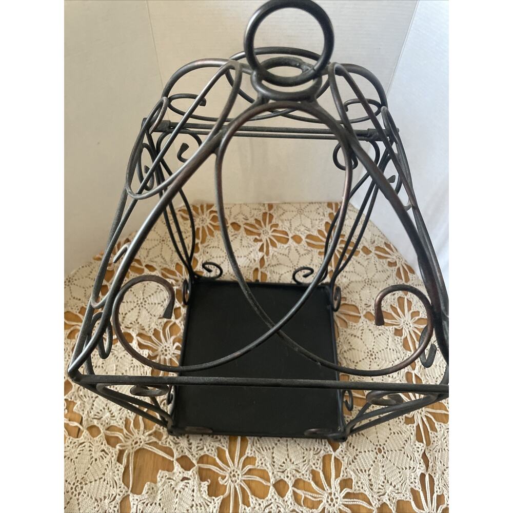 Partlite Symphony Lantern HB4106U Black Hanging Cage Candle Holder 16” X 9” XL - Picture 2 of 8